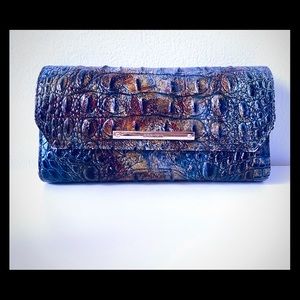 Brahmin turquoise Alligator Checkbook Wallet